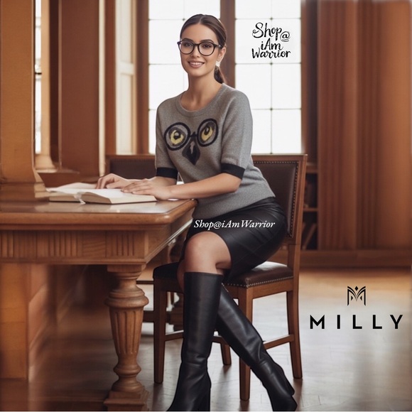 Milly fine knit bespectacled intarsia owl sweater  *shop@iamwarrior - Picture 1 of 15